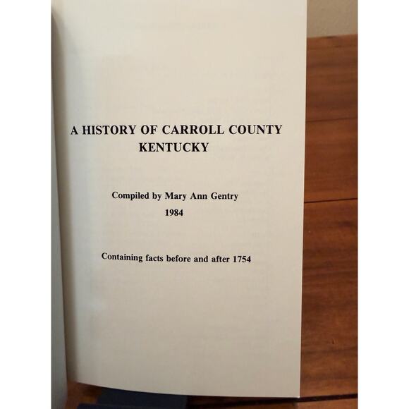 Carroll County genealogical quarterly, Winter 1984 - Digital  SCARCE 1984 History of Carroll County Kentucky - Mary Ann Gentry - Local Roots
